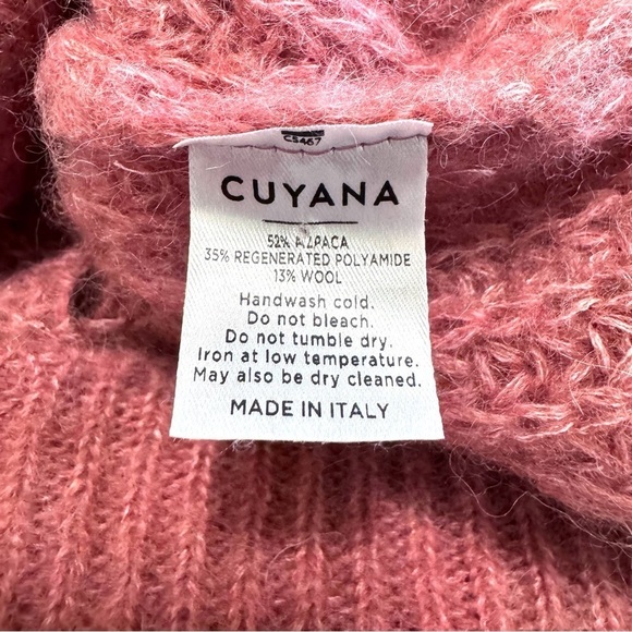 Cuyana Alpaca Wool Blend Balloon-Sleeve Sweater in Passion Fruit Size XSMALL - Picture 11 of 14